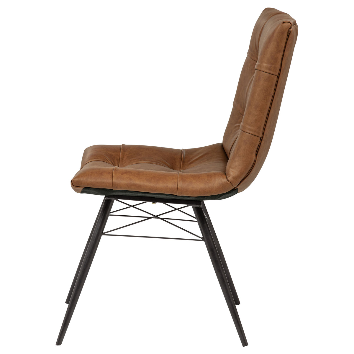 Aiken Faux Leather Upholstered Dining Side Chair (Set of 4) - Saddle Brown