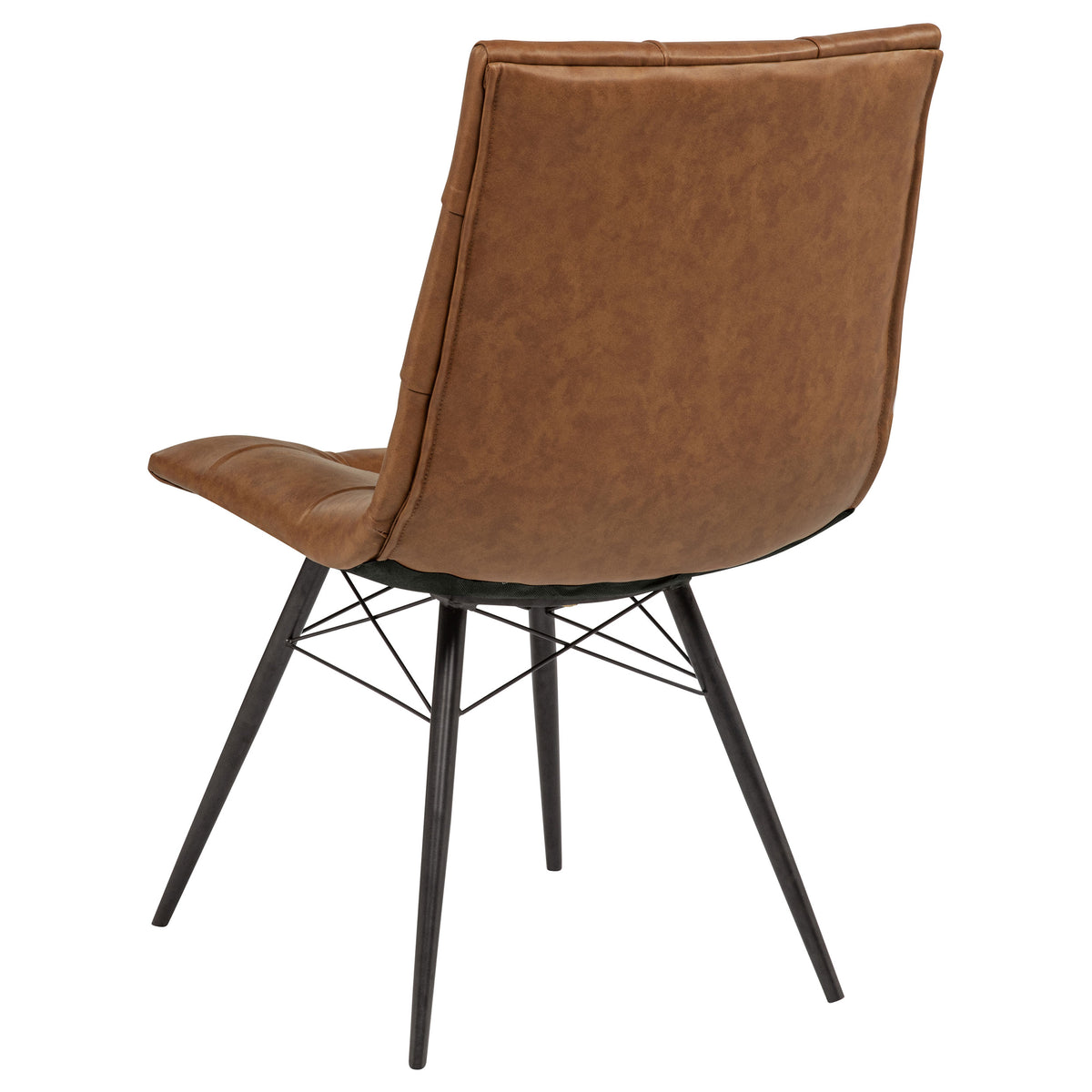 Aiken Faux Leather Upholstered Dining Side Chair (Set of 4) - Saddle Brown