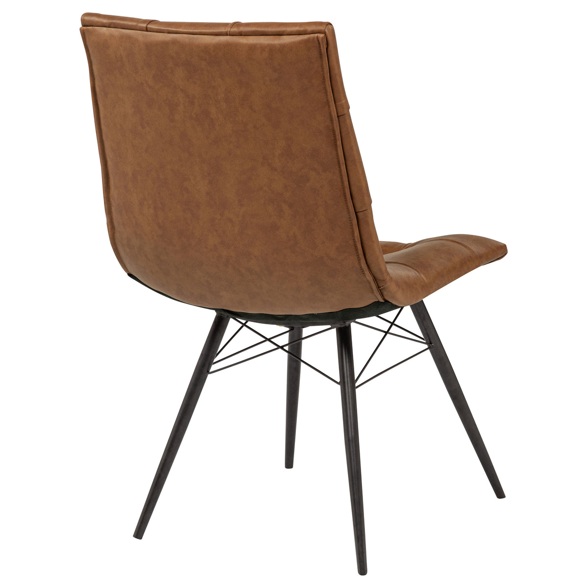 Aiken Faux Leather Upholstered Dining Side Chair (Set of 4) - Saddle Brown
