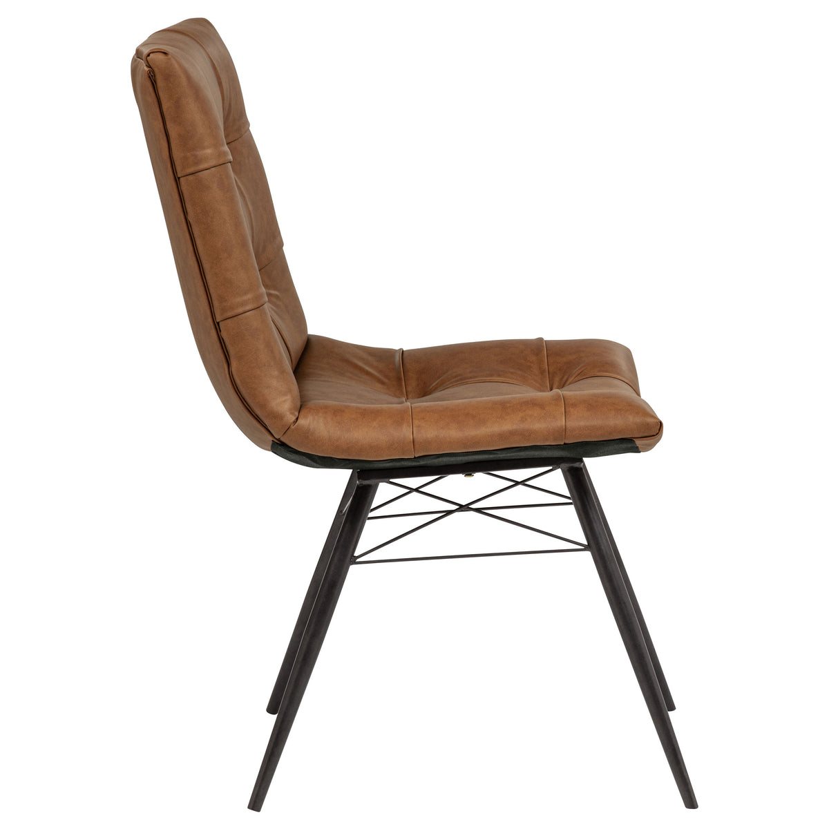 Aiken Faux Leather Upholstered Dining Side Chair (Set of 4) - Saddle Brown