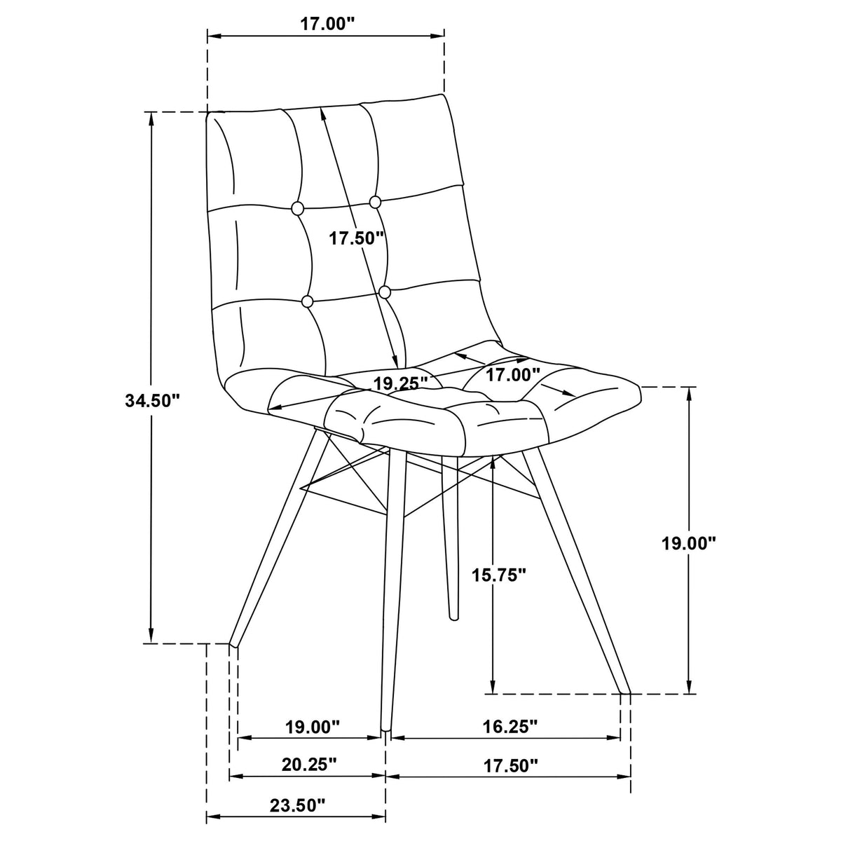 Aiken Faux Leather Upholstered Dining Side Chair (Set of 4) - Saddle Brown