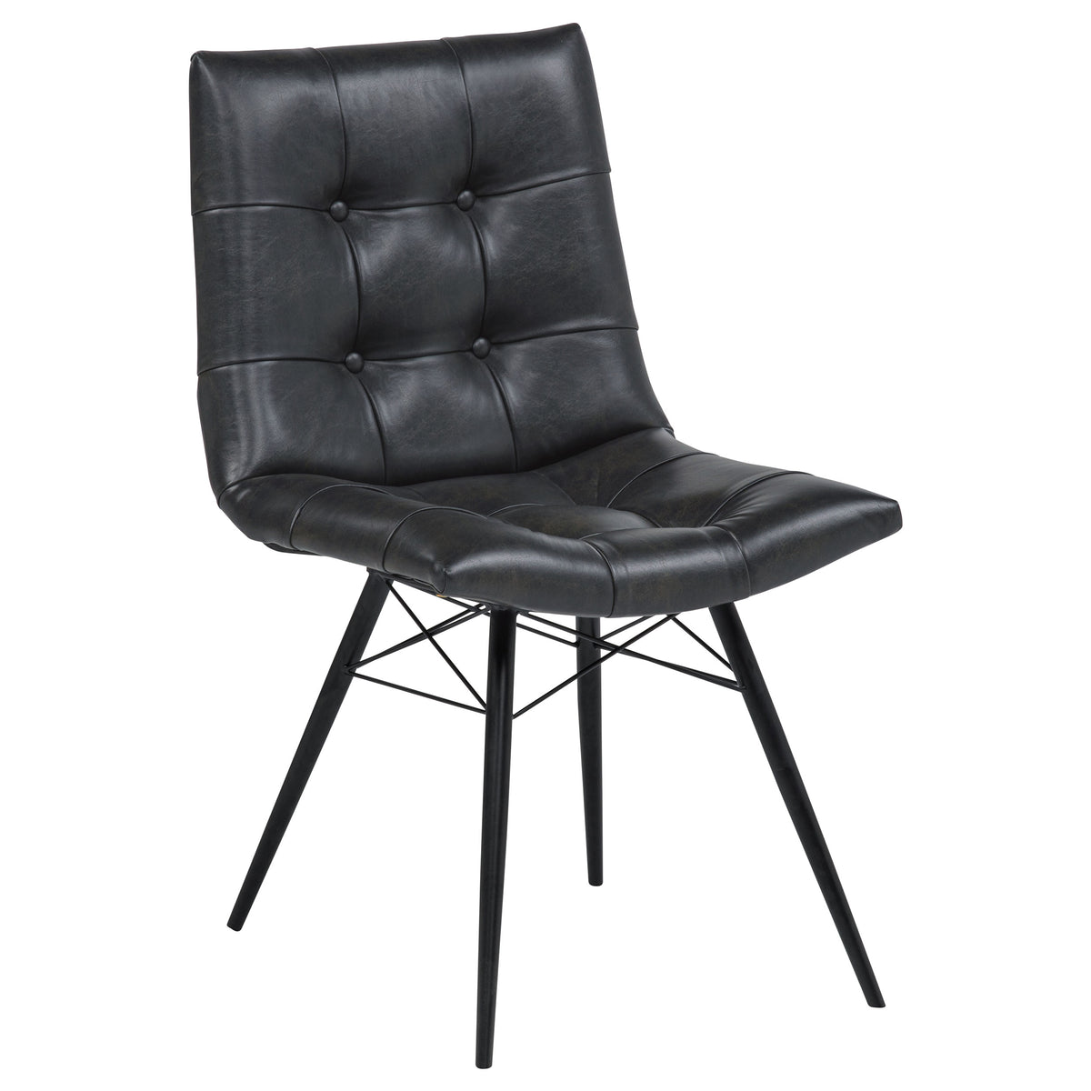 Aiken Faux Leather Upholstered Dining Side Chair (Set of 4) - Charcoal