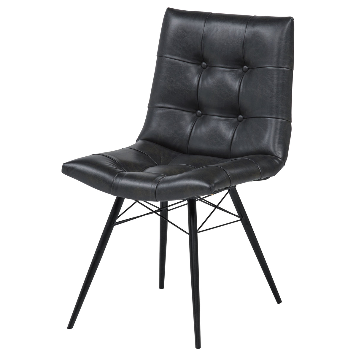 Aiken Faux Leather Upholstered Dining Side Chair (Set of 4) - Charcoal
