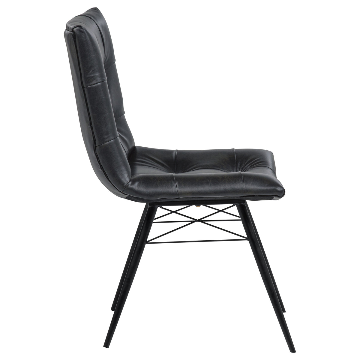 Aiken Faux Leather Upholstered Dining Side Chair (Set of 4) - Charcoal