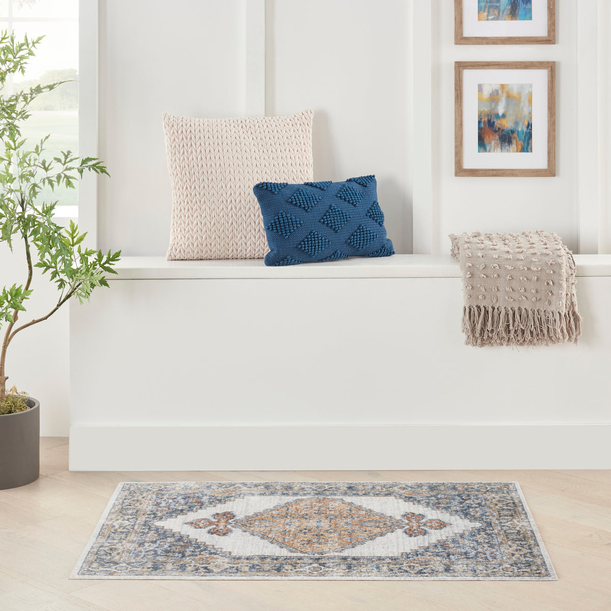Astra Machine Washable ASW11 Grey Gold Rug - room scene