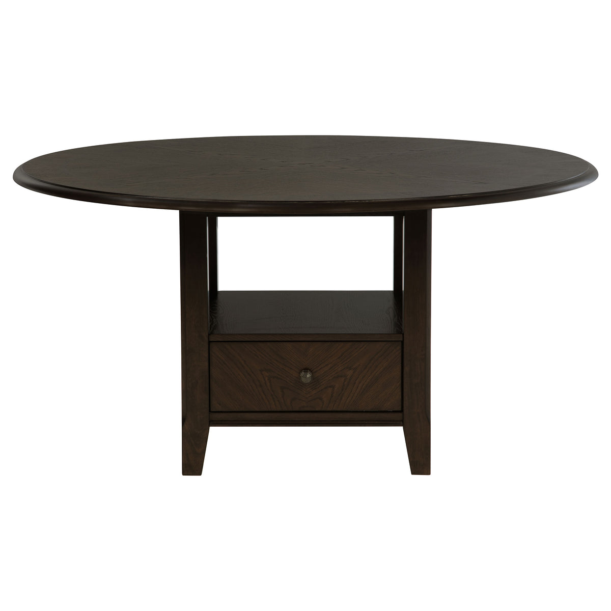 Twyla 60-inch Round Dining Table with Drawer Dark Cocoa