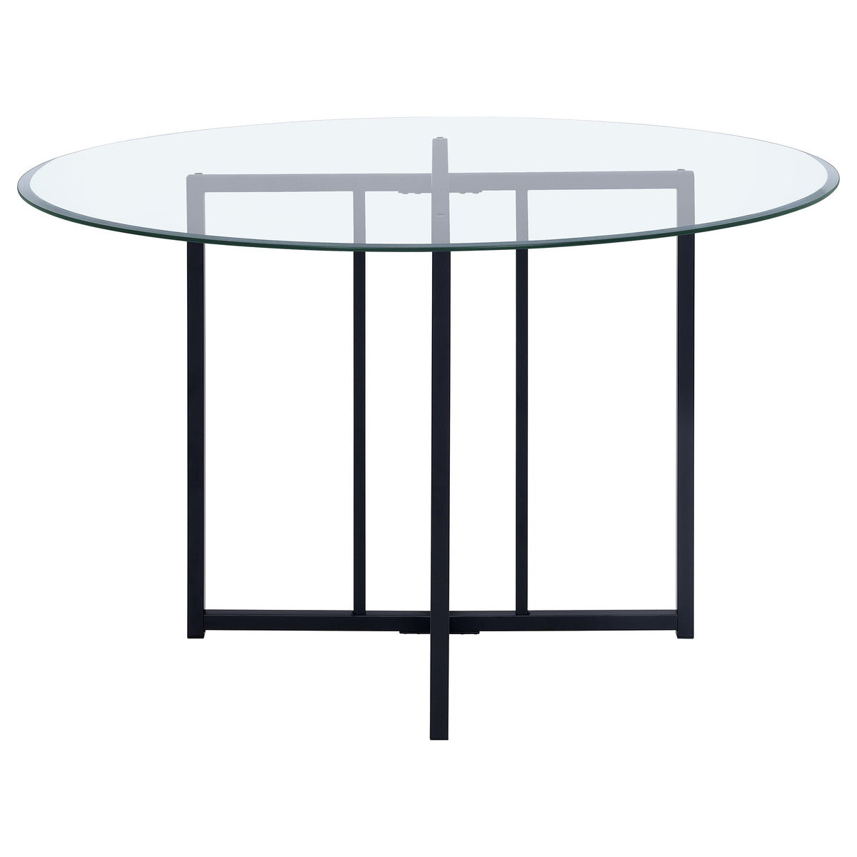 Pace 48-inch Round Glass Top Dining Table - Black