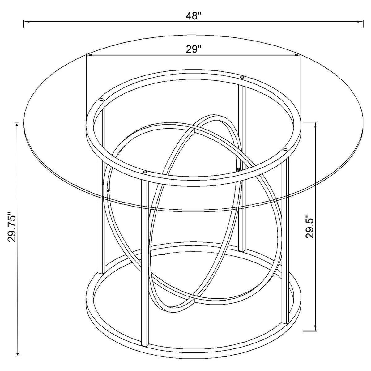 Levy Loop Metal Dining Table Base - Matte Black