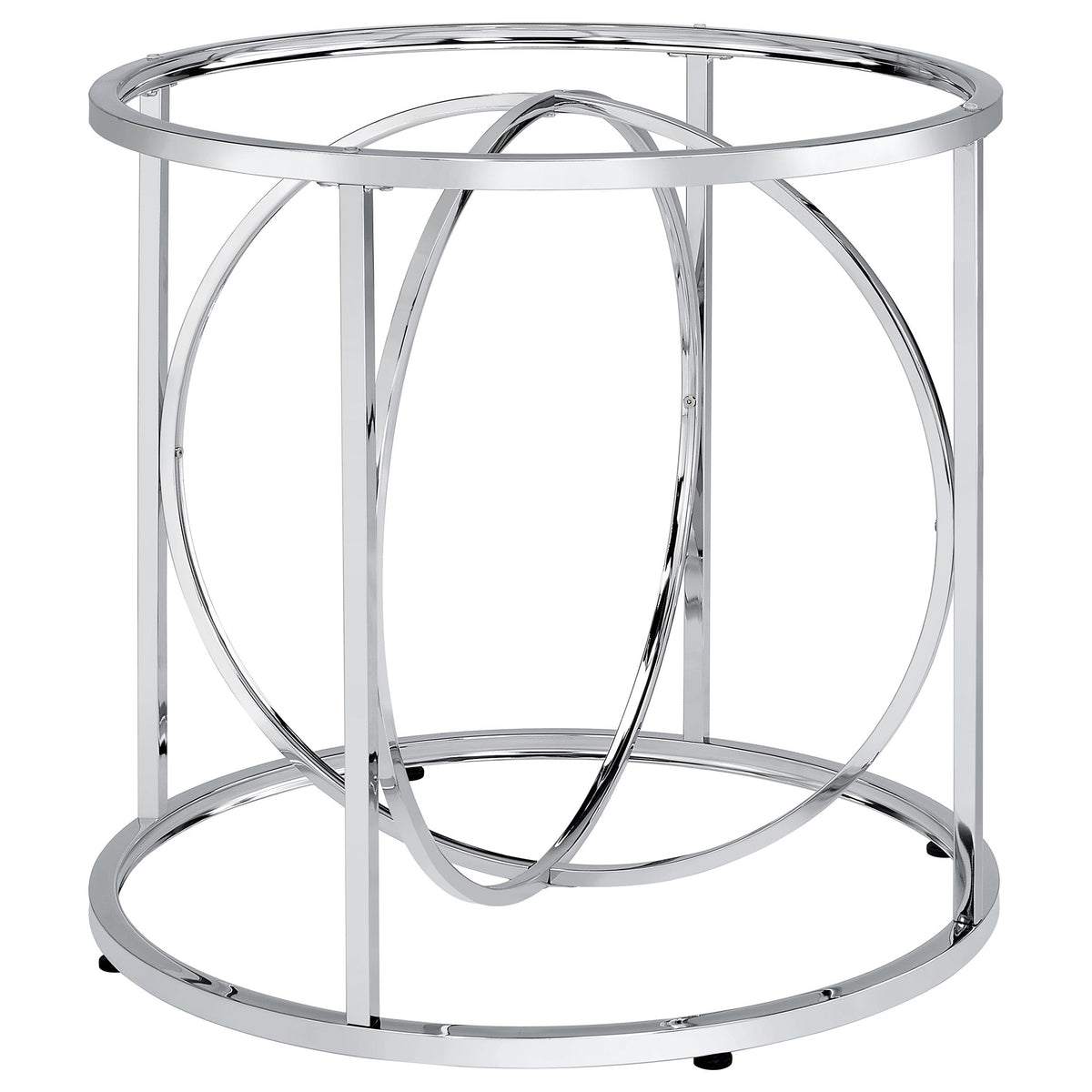 Levy Loop Metal Dining Table Base - Chrome