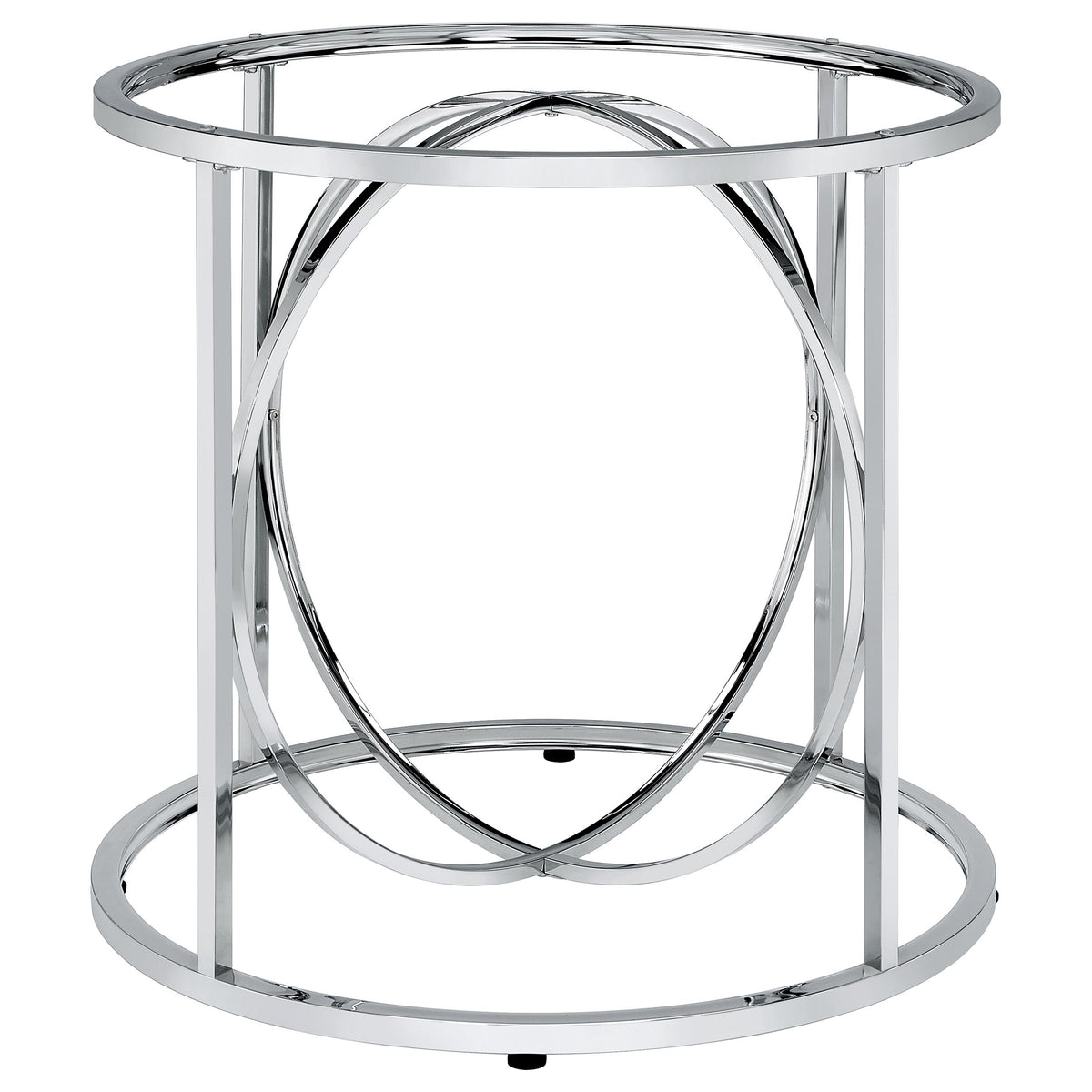 Levy Loop Metal Dining Table Base - Chrome