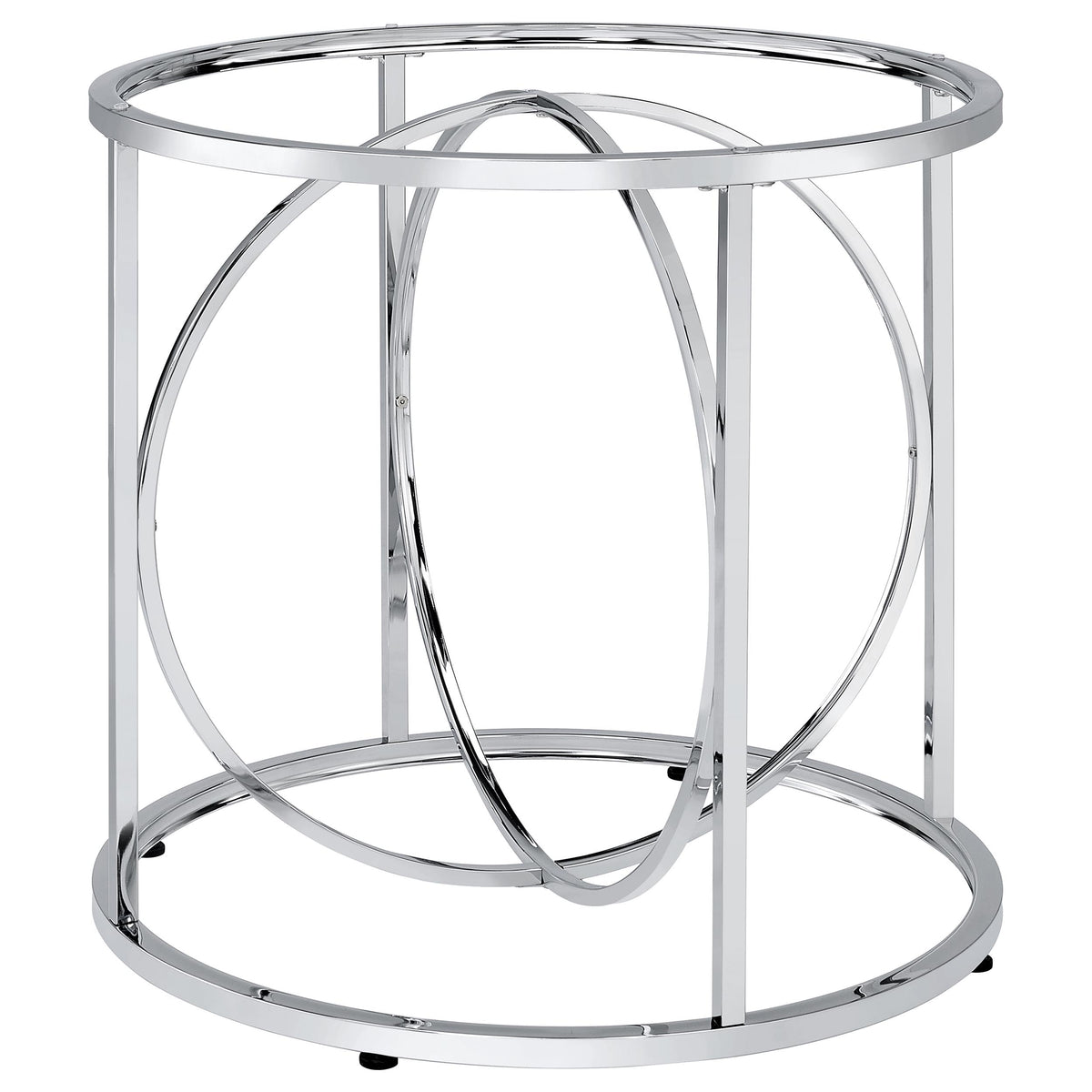 Levy Loop Metal Dining Table Base - Chrome