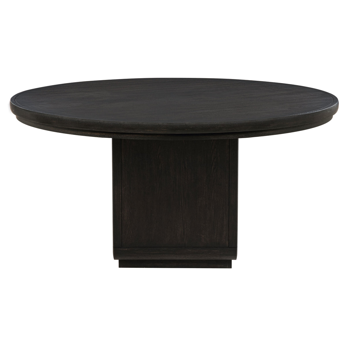 Leandro 7-piece Round Dining Table Set Burnished Black with 6 Arm Chairs