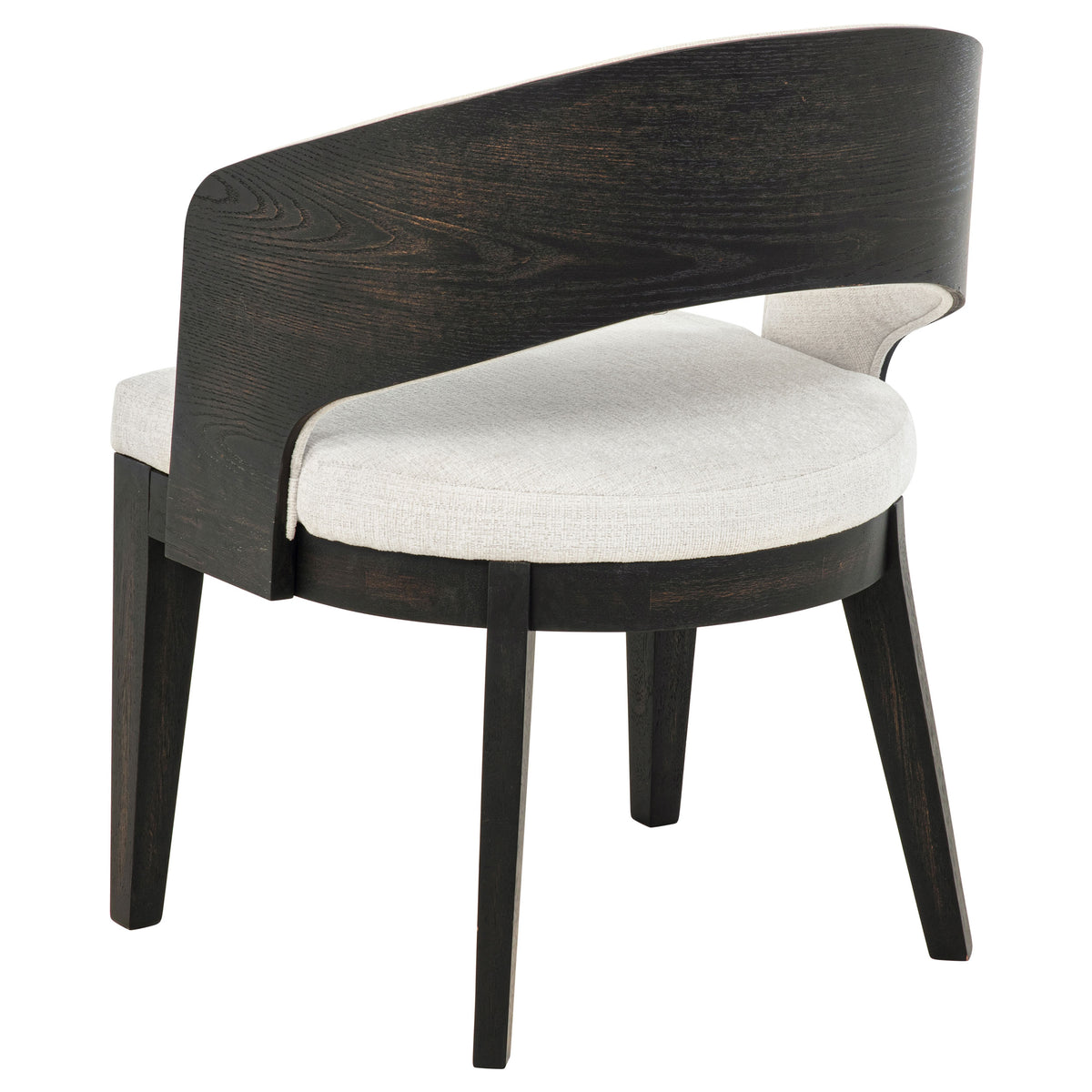Leandro 7-piece Round Dining Table Set Burnished Black with 6 Arm Chairs