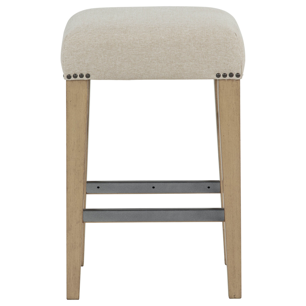 Naser Upholstered Counter Stool (Set of 2) - Light Oak