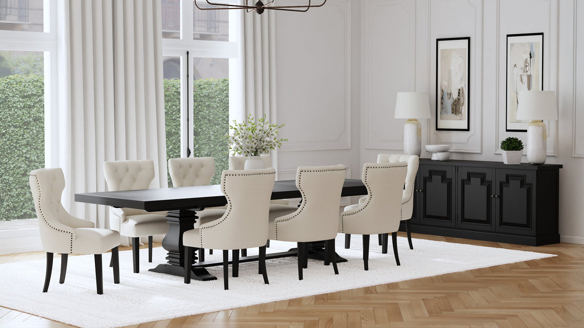 Florence 9-piece 126-inch Extension Dining Table Set Distressed Black