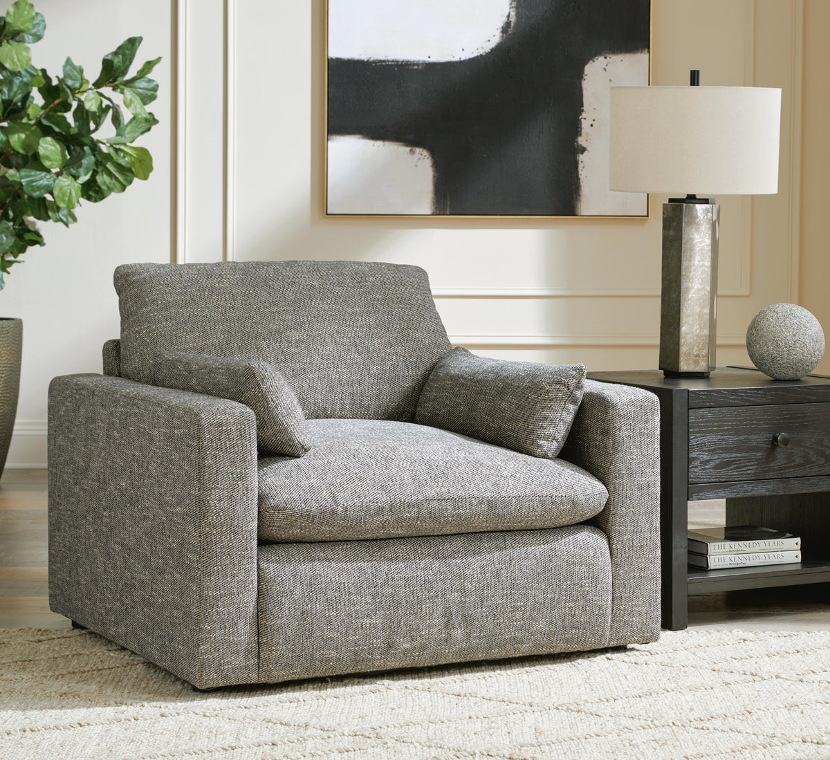 Dramatic Oversized Chair and Ottoman