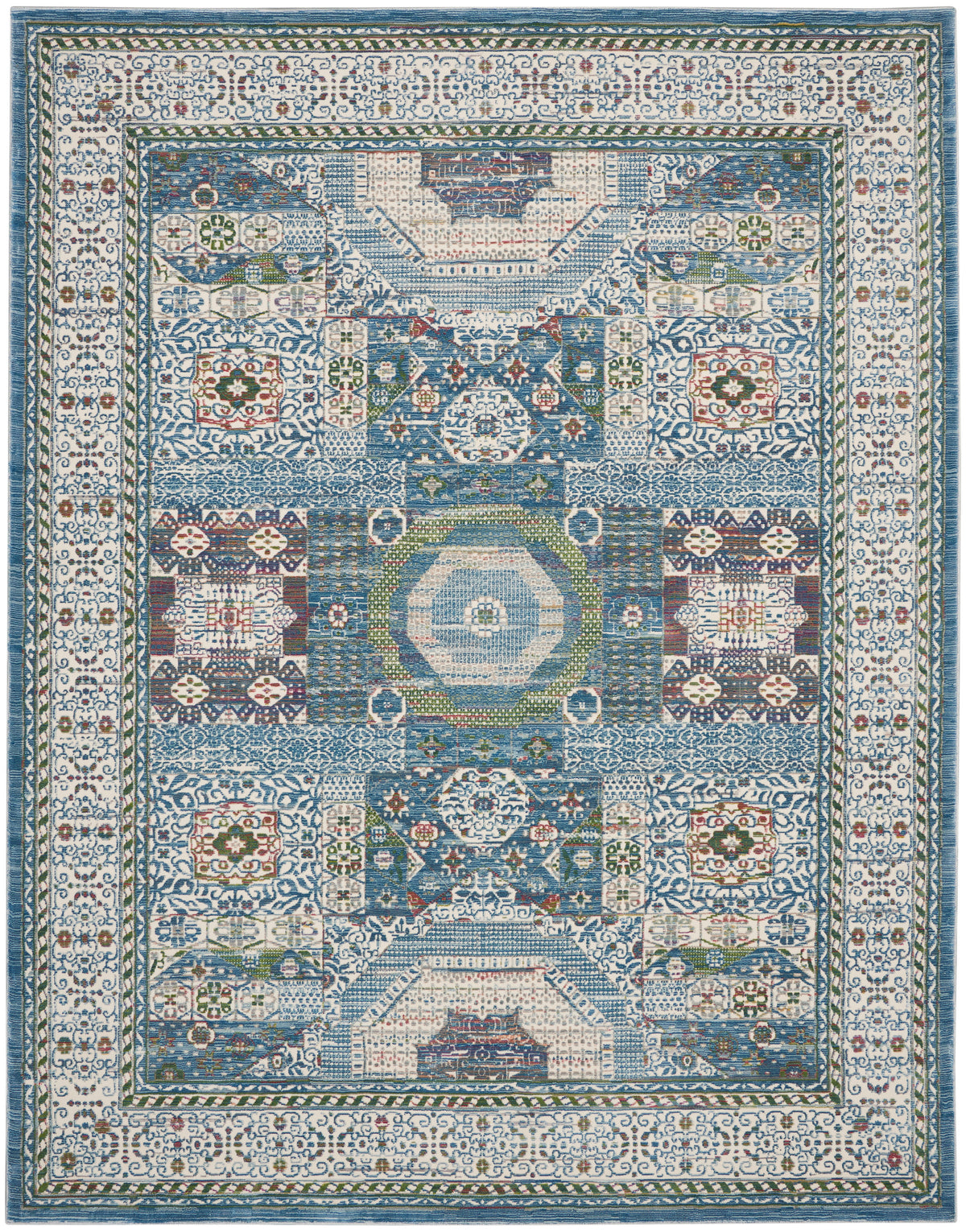 Ankara Global ANR17 Ivory Light Blue Rug - Rectangle
