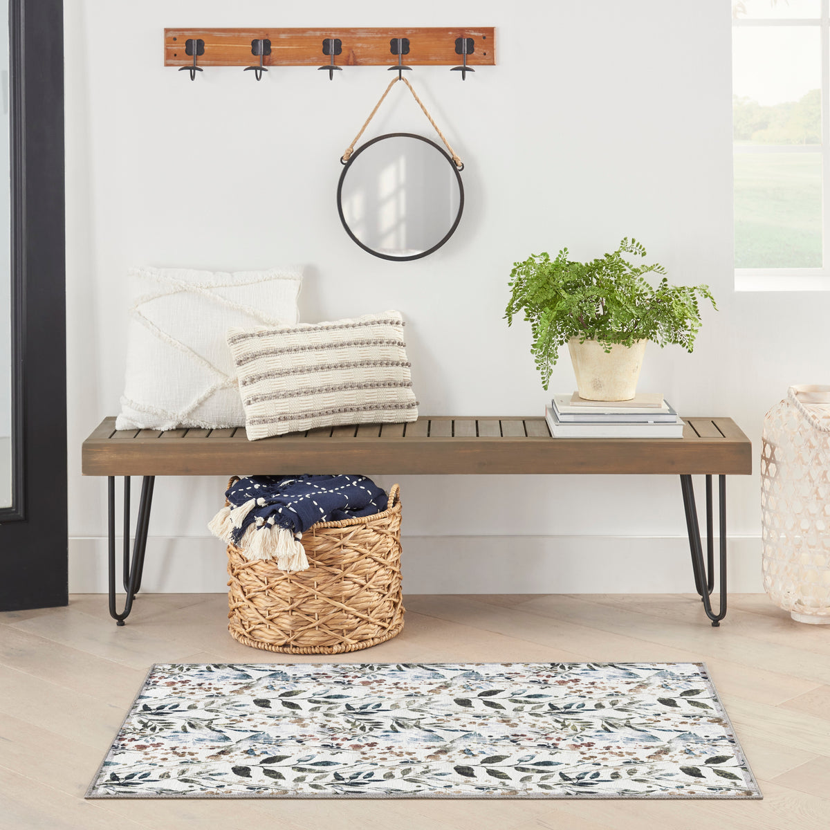 Nourison Washables NWB05 Ivory Multicolor Rug - room scene