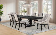 Phelps 7-piece Rectangular Dining Table Set Distressed Noir with 2 Arm Chairs and 4 Side Chairs