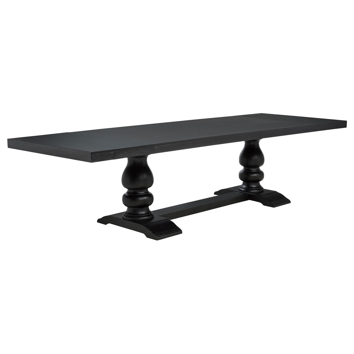 Phelps 9-piece Rectangular Dining Table Set Distressed Noir with 8 Side Chairs