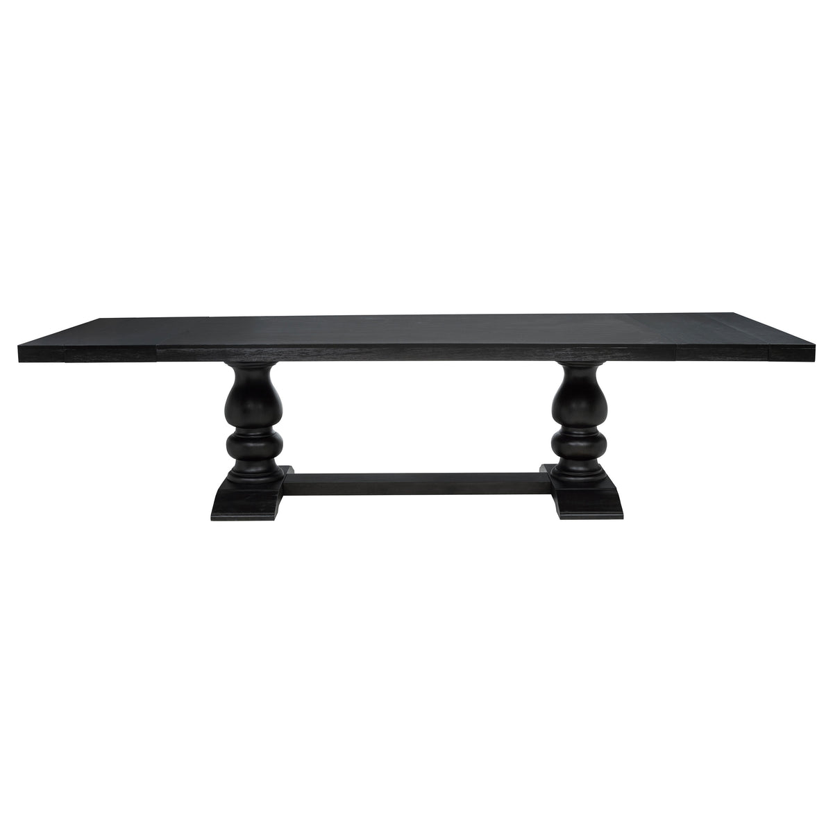 Phelps 9-piece Rectangular Dining Table Set Distressed Noir with 8 Side Chairs