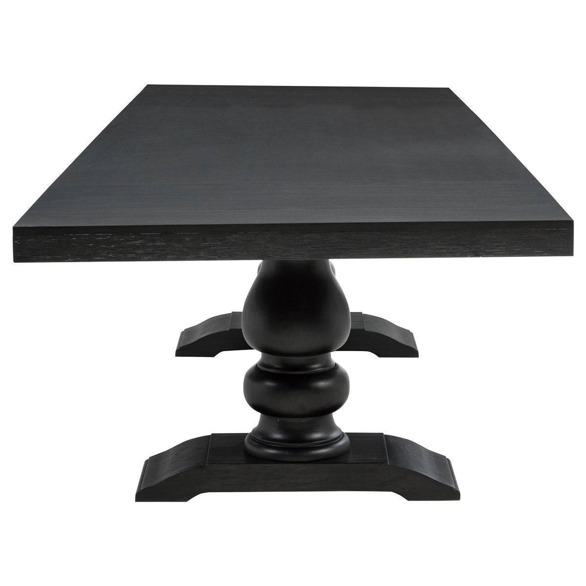 Phelps 9-piece Rectangular Dining Table Set Distressed Noir with 8 Side Chairs