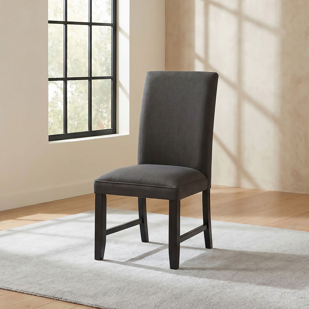 Berning Fabric Upholstered Parson Side Chair (Set of 2) - Charcoal