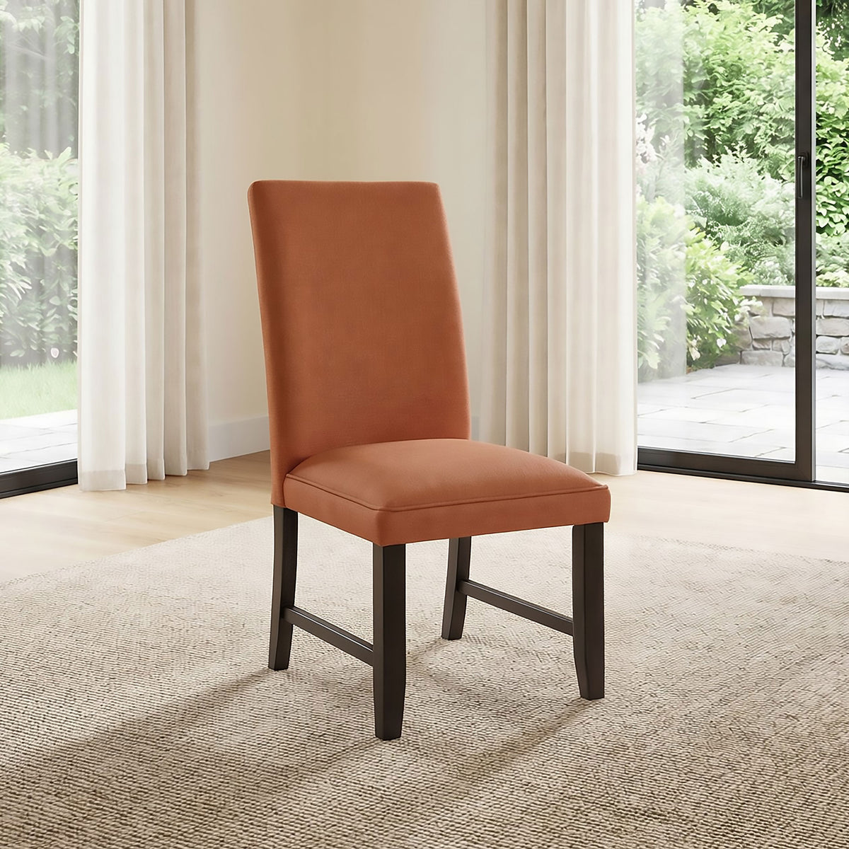 Berning Fabric Upholstered Parson Side Chair (Set of 2) - Salmon