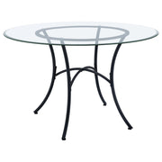 Kline 48-inch Round Glass Top Dining Table - Black