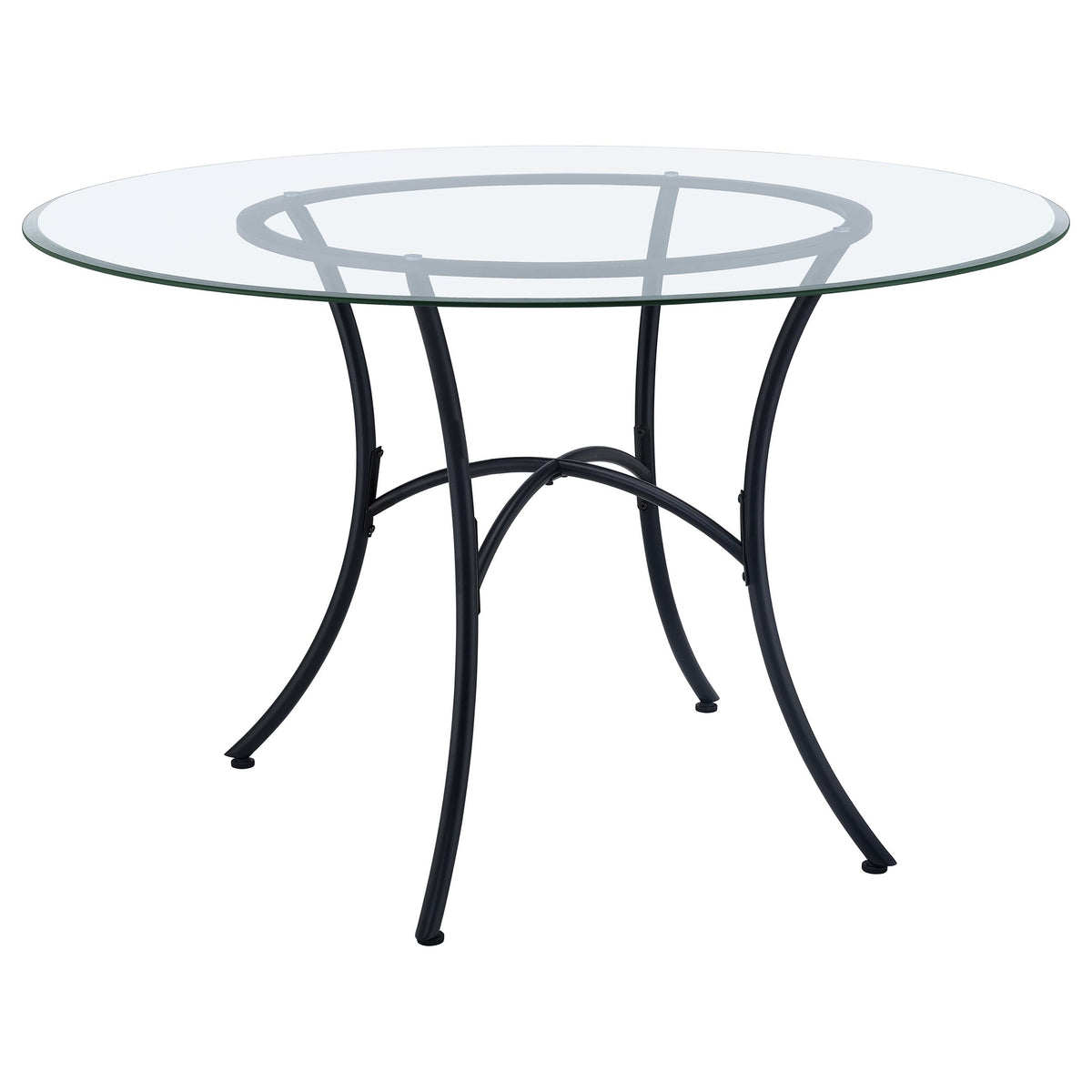 Kline 48-inch Round Glass Top Dining Table - Black