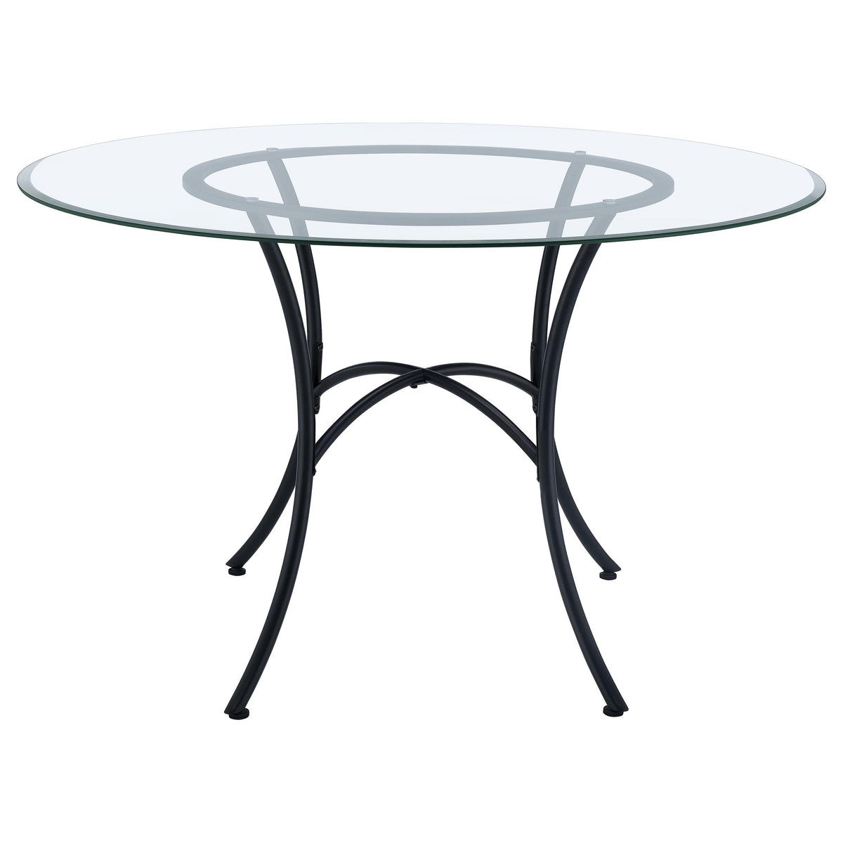 Kline 48-inch Round Glass Top Dining Table - Black