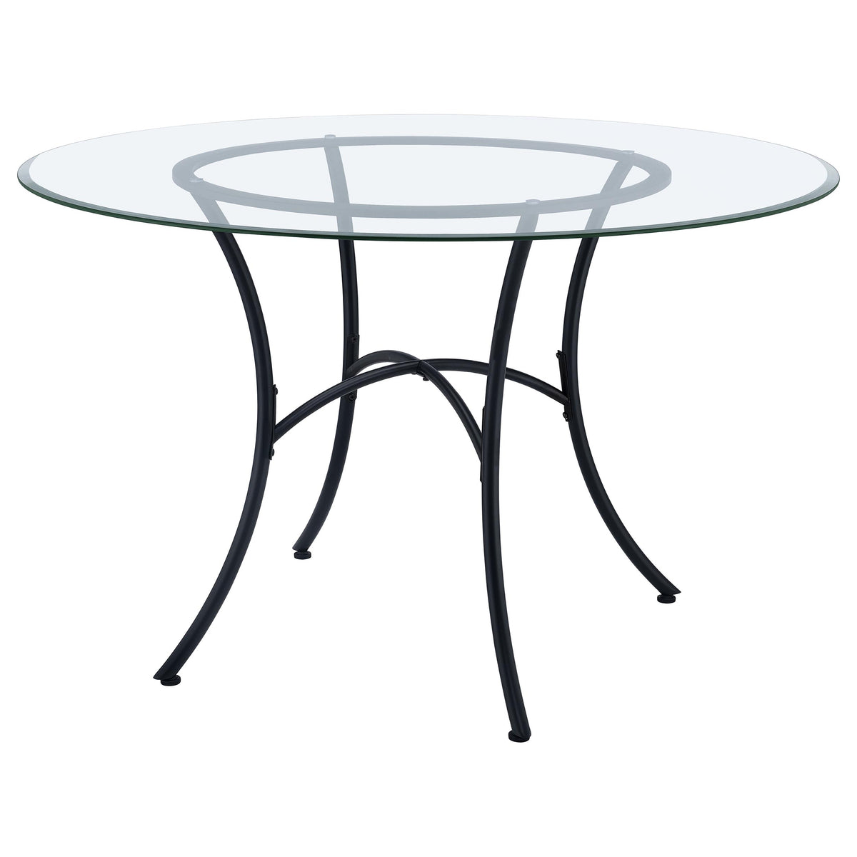 Kline 48-inch Round Glass Top Dining Table - Black