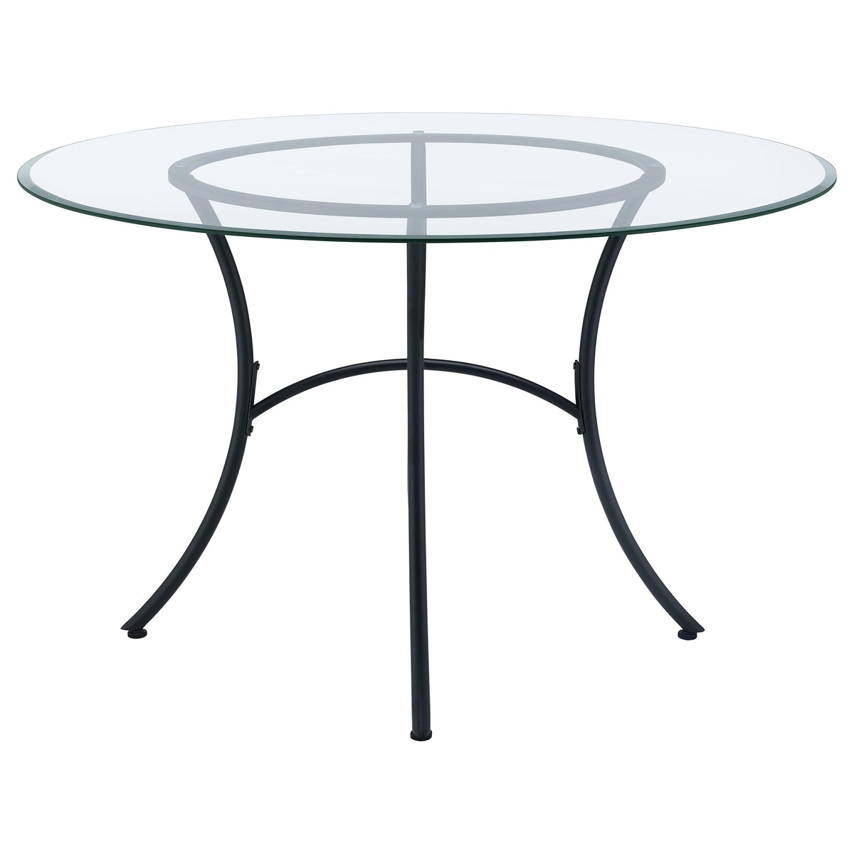Kline 48-inch Round Glass Top Dining Table - Black