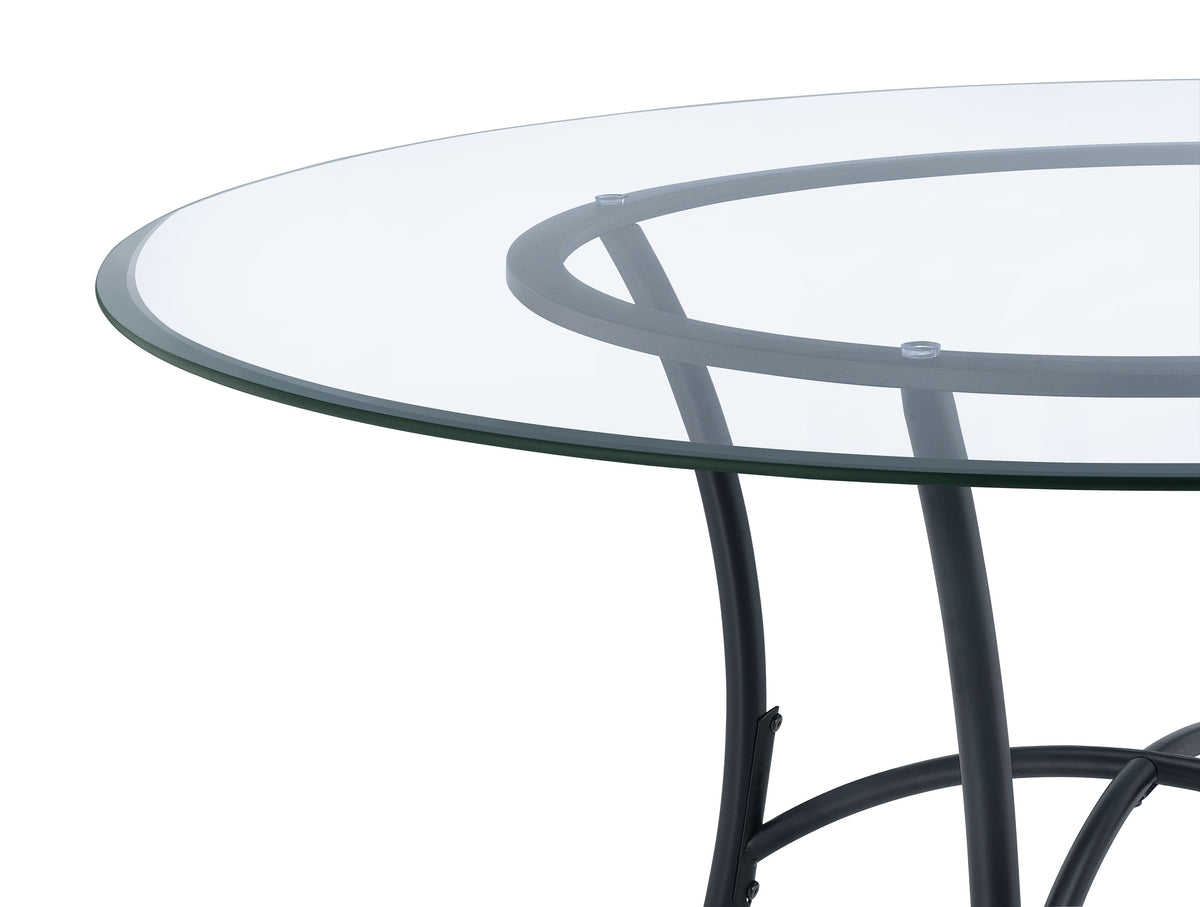 Kline 48-inch Round Glass Top Dining Table - Black