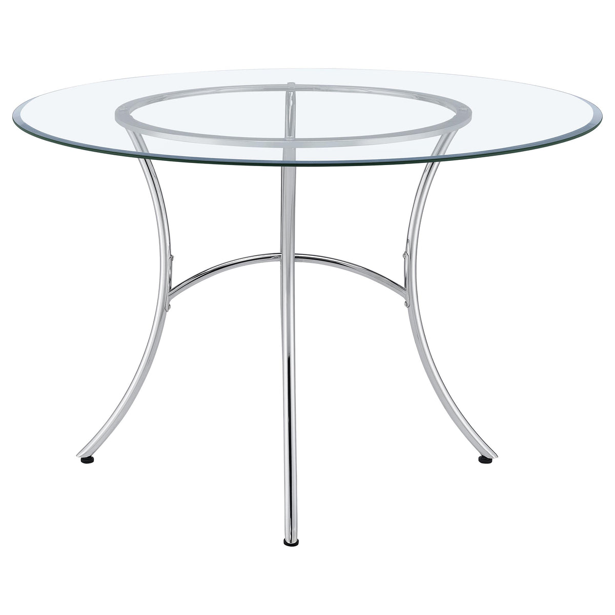 Kline 48-inch Round Glass Top Dining Table - Chrome