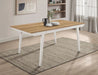 Anwar Rectangular Wood Dining Table Natural Acacia and Off White image