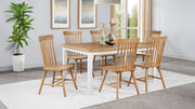 Andrews 7-piece Rectangular Dining Set Light Ash and White