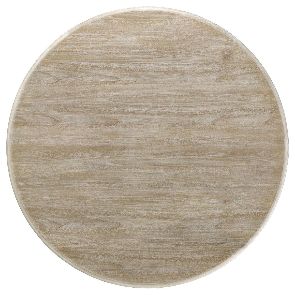 Trofello 60-inch Round Sculptural Pedestal Dining Table White Washed