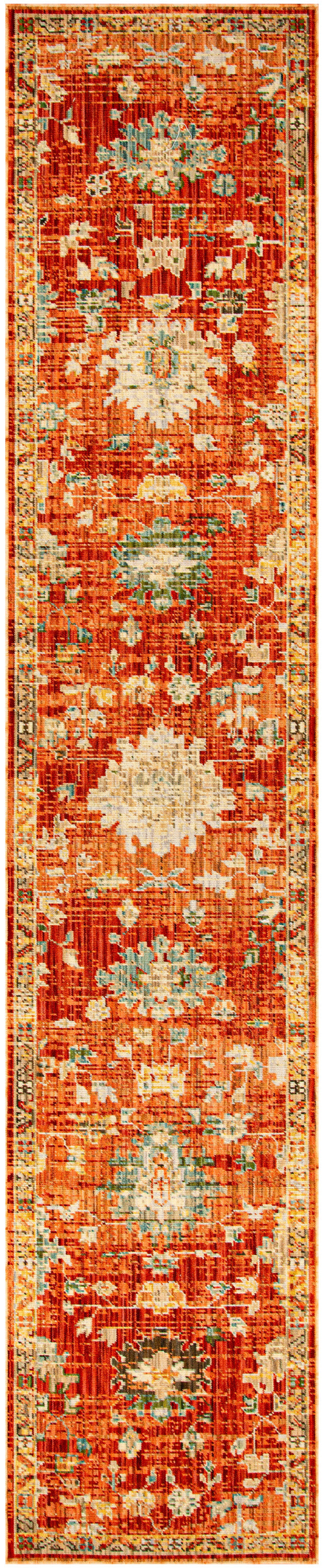 Antique Bloom ANB01 Brick Rug - Runner