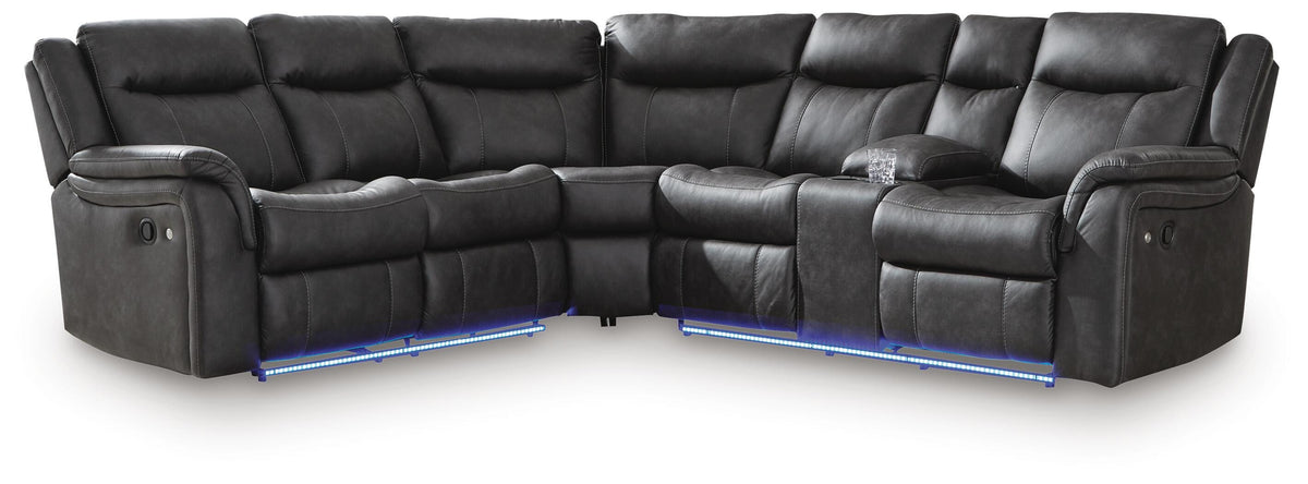 Sultan Meadow 2-Piece Reclining Sectional Faux Leather
