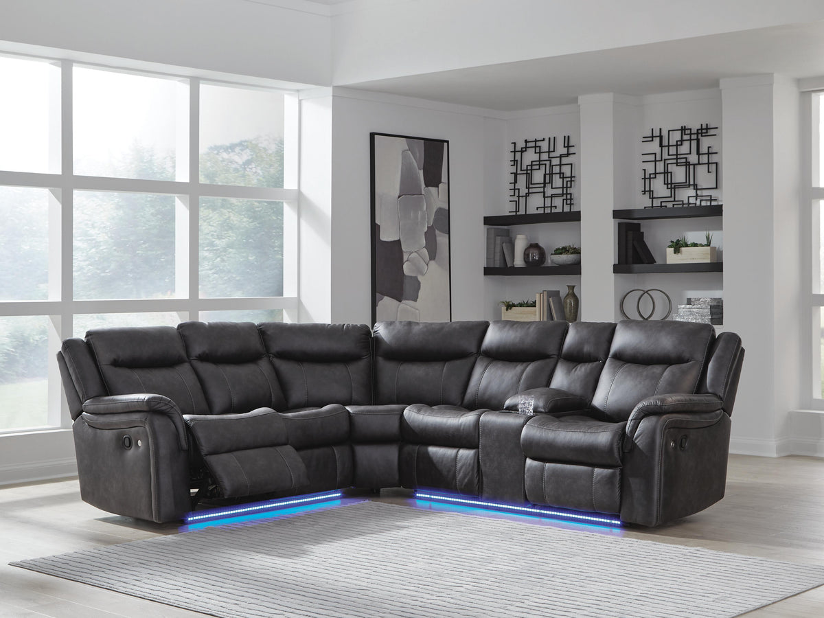 Sultan Meadow 2-Piece Reclining Sectional Faux Leather