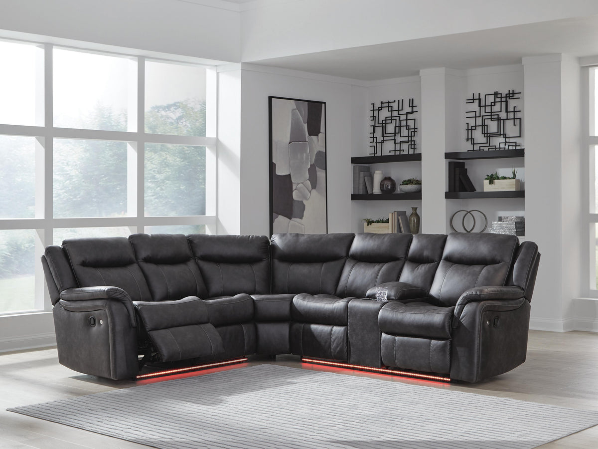 Sultan Meadow 2-Piece Reclining Sectional Faux Leather