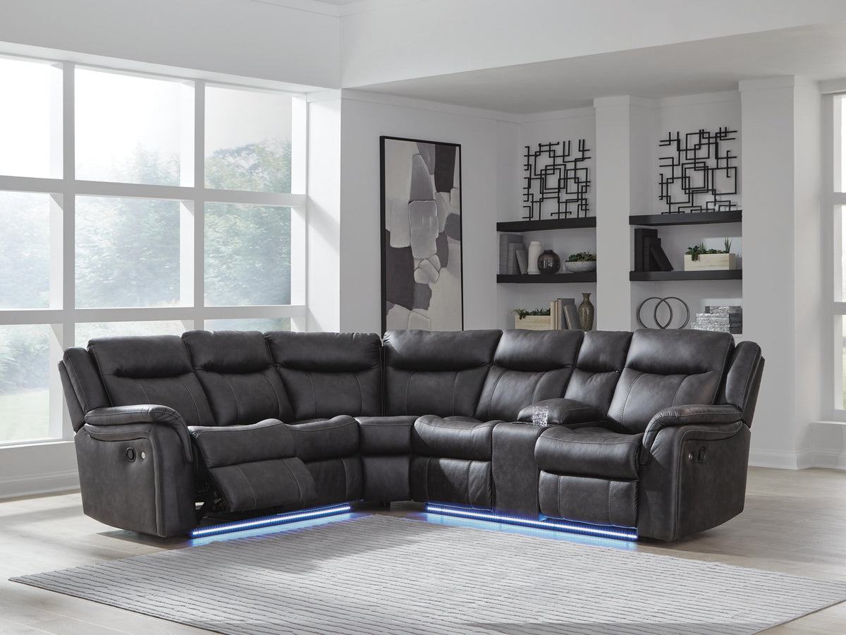 Sultan Meadow 2-Piece Reclining Sectional Faux Leather