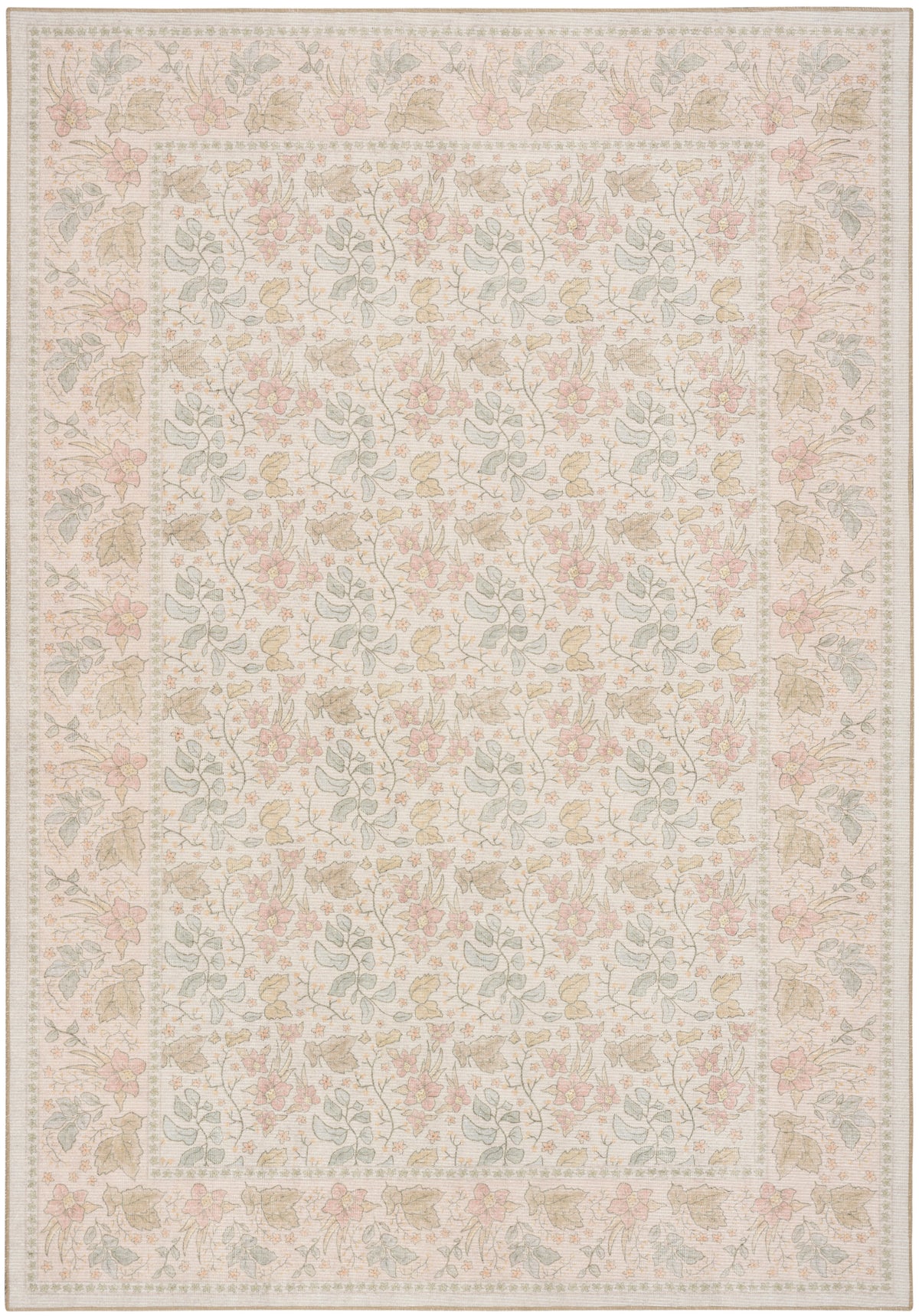 Botanical Washables BOT03 Beige Multicolor Rug - Rectangle