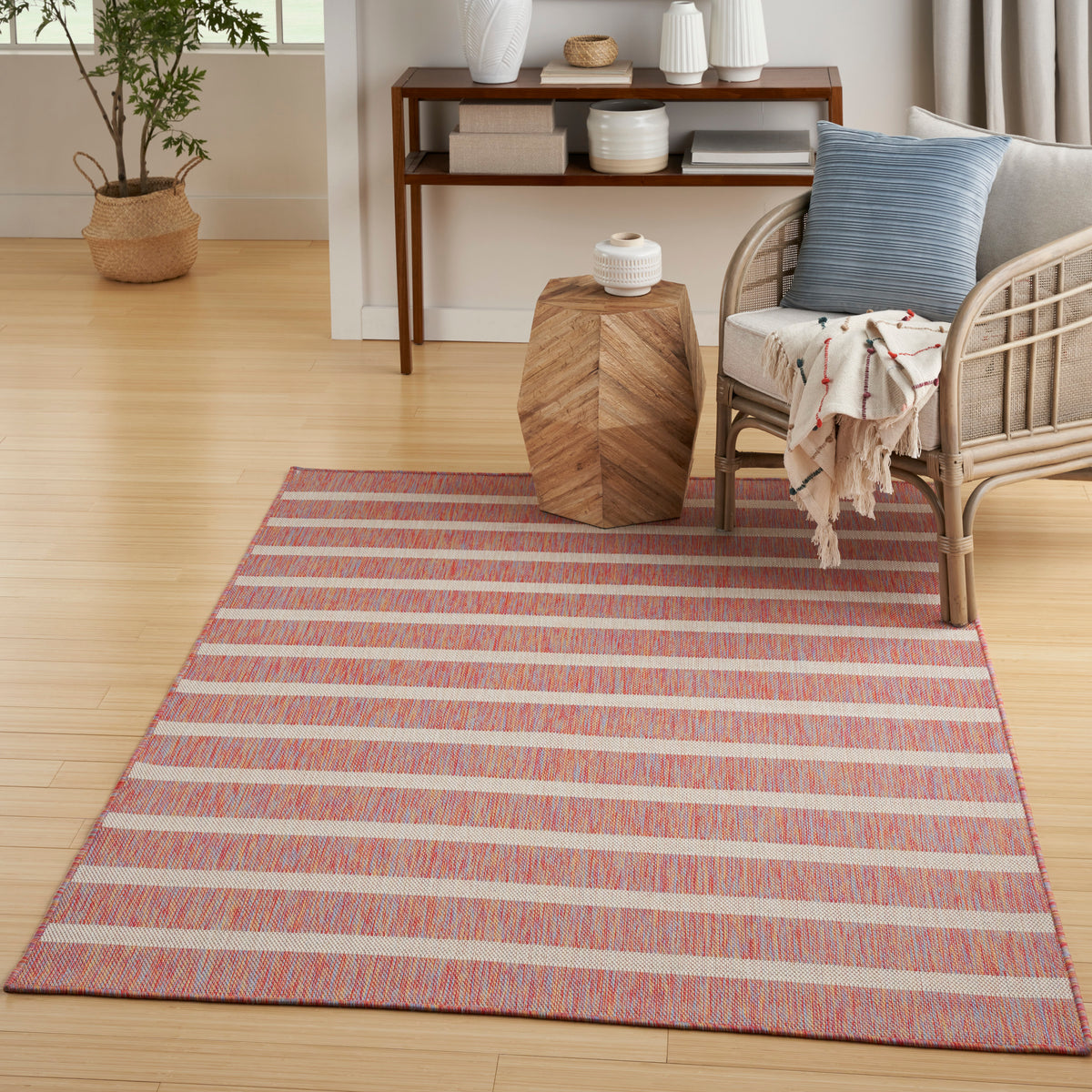 Positano POS03 Rainbow Ivory Rug - room scene