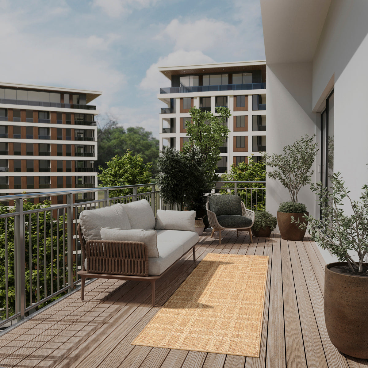 Horizon Indoor/Outdoor HOZ04 Natural Rug - room scene