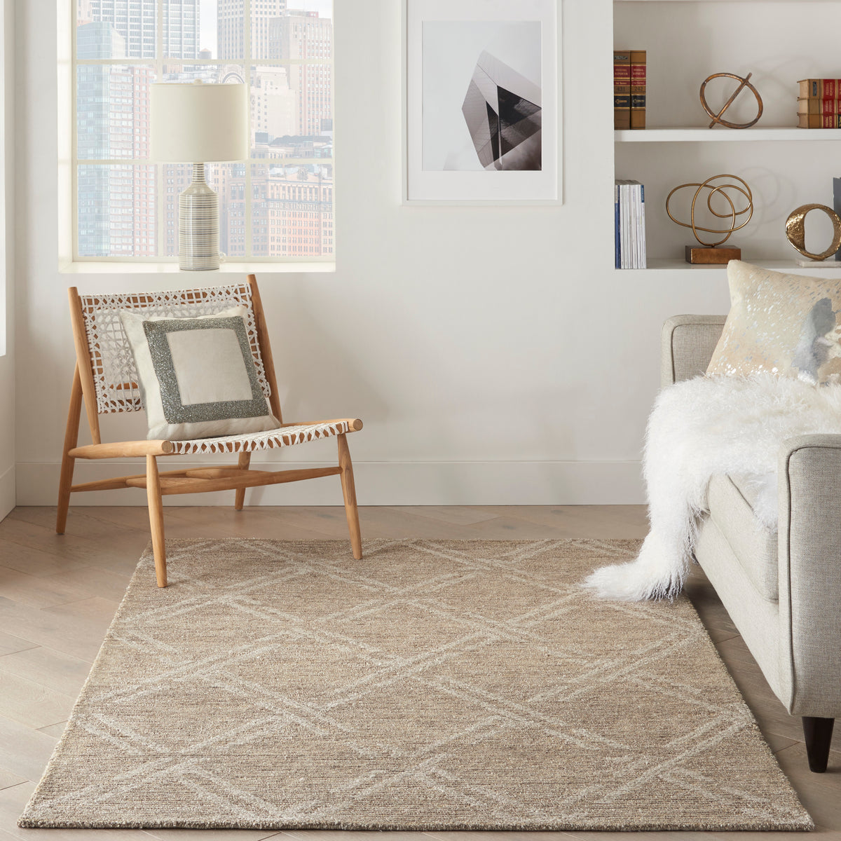 Venosa VSN01 Taupe Rug - room scene