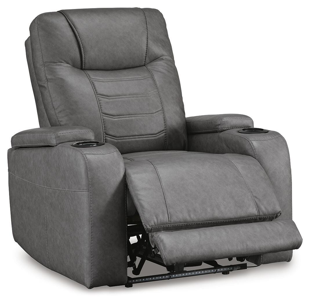 Schooner Rocks PWR Recliner/ADJ Headrest Faux Leather