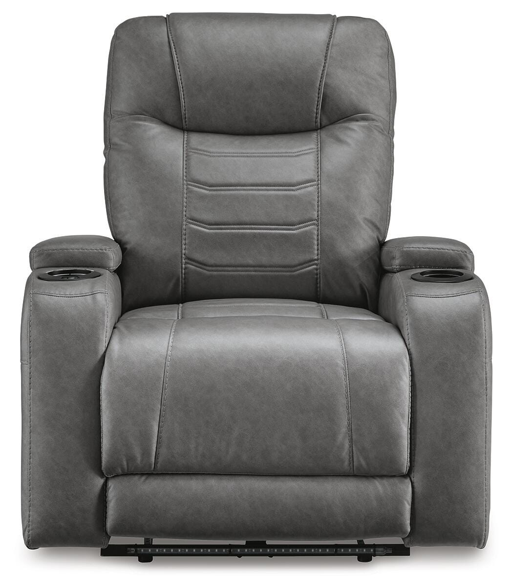 Schooner Rocks PWR Recliner/ADJ Headrest Faux Leather