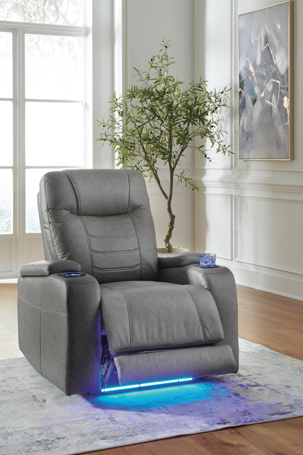 Schooner Rocks PWR Recliner/ADJ Headrest Faux Leather